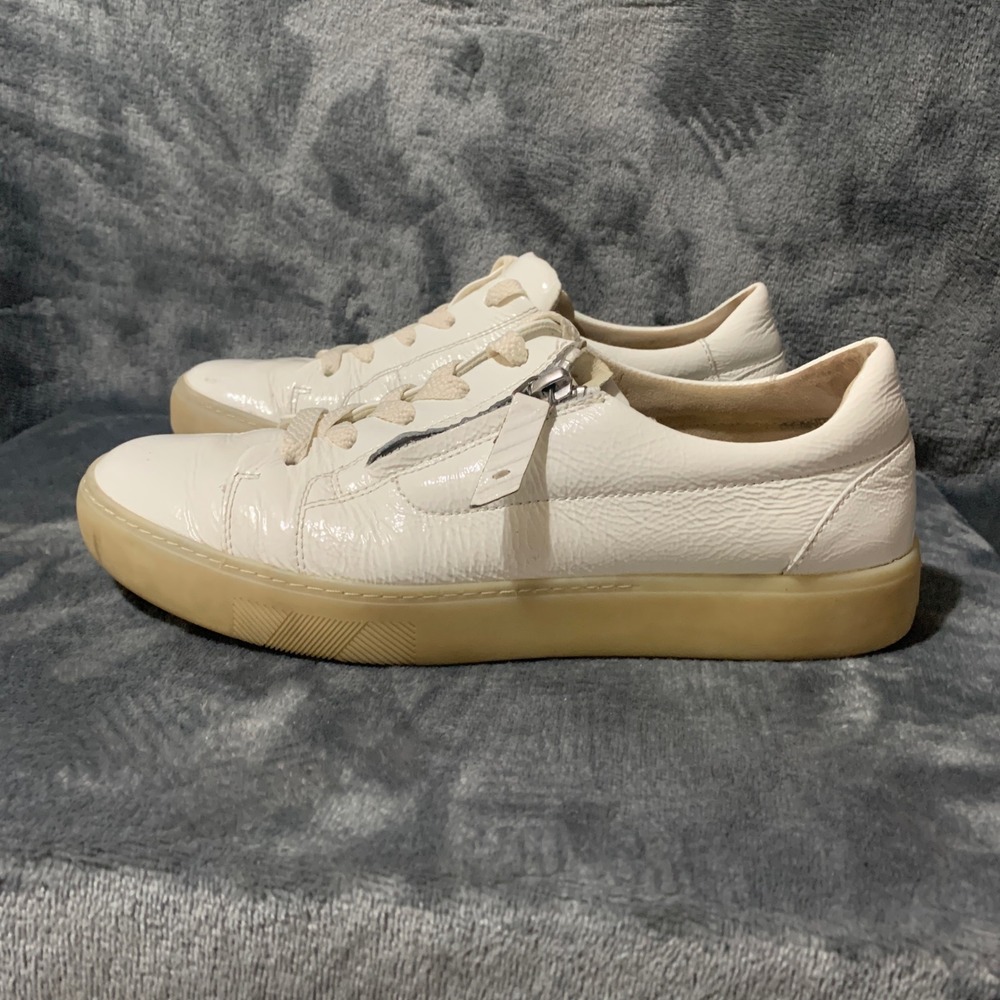 Paul Green Sneakers Womens 5 UK 42507 Low Top White Patent Leather Zip